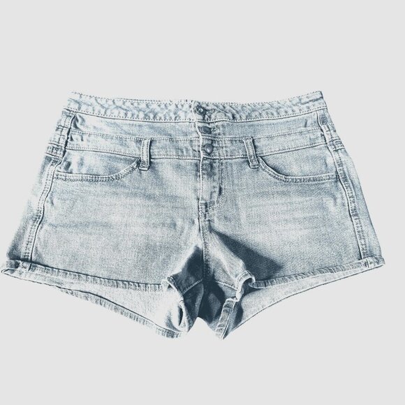 Junior Rewash Medium Blue Denim Short Shorts Size 13 Sku 2470 - Picture 3 of 8